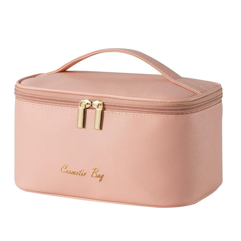 KITENROM Preppy Small Makeup Bag - Little Cosmetic Pouch Toiletry Organizer Case for Women (Root Pink)