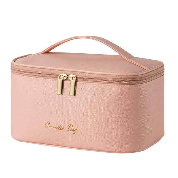 KITENROM Preppy Small Makeup Bag - Little Cosmetic Pouch Toiletry Organizer Case for Women (Root Pink)