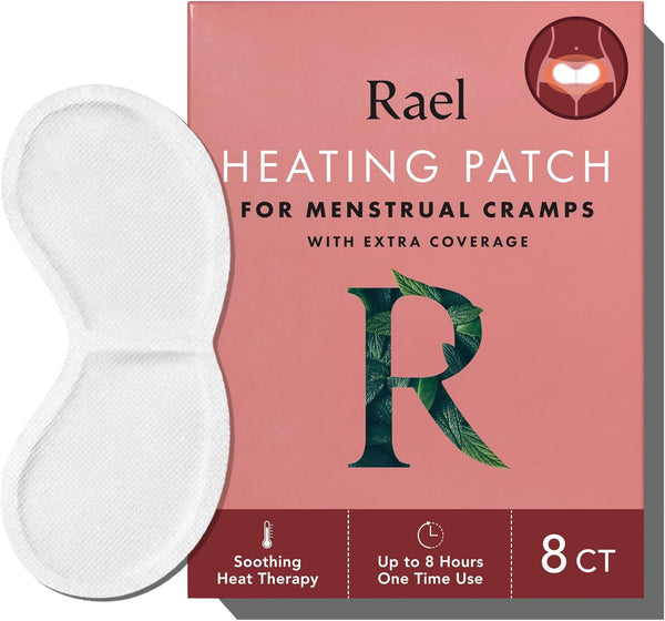 Rael Heating Pad, Herbal Heating Patches for Cramps, Large Size for Extra Coverage, 8 Count