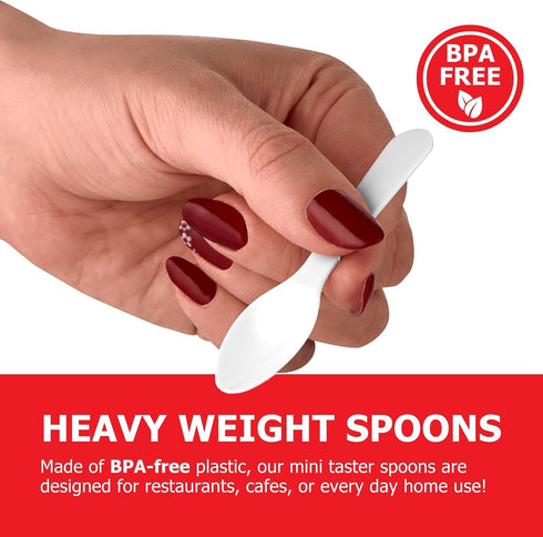 Stock Your Home 400 Count 3-Inch Plastic Mini Taster Spoons, Perfect for Sampling, Desserts, Parties