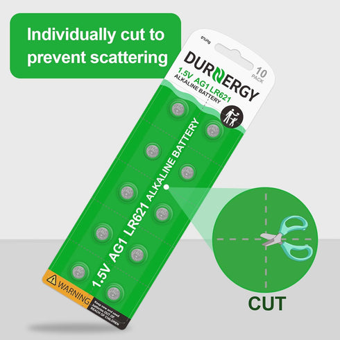 SR621SW Watch Battery, 100 Pcs AG1 Alkaline Coin Button Cell Battery, LR621 Green Battery