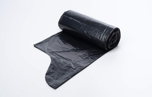 Aluf Plastics RCT-60 Star Sealed Coreless Rolls (60 gal, Pack of 100) - Black Polyethylene with E-Z Tie Flap Closure