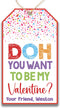 Set of 20 Personalized Doh You Want to Be My Valentine Kid's