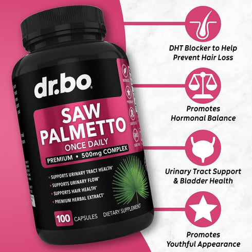 Saw Palmetto for Women Hair Loss - DHT Blocker for Women Hair Growth Plus Bladder Control Supplements Complex - Pure Saw Palmetto Hair Loss Supplement Capsules Support Extract & Urination Pills Aid