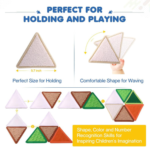 Samiusy 6+ 1-3 6-Textured (6 Pack) Tactile Sensory Toys for Babies Months & Toddlers Years | Sensory Mats for Fine