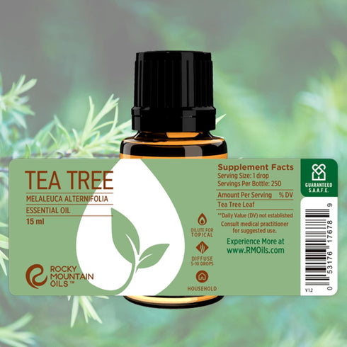 Rocky Mountain Oils Tea Tree Essential Oil - for Aromatherapy Diffuser, Topical, and Home - Nail, Face, Hair, and Skin Care Essential Oils - 15ml