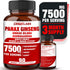 Korean Red Panax Ginseng 7500mg with Ginkgo Biloba & Ashwagandha - Energy, Memory & Immune Support Supplement - 90