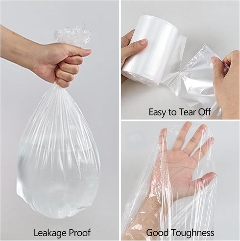 1.2 Gallon Clear Trash Bag, Small Garbage Bags, 100 Counts