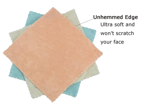 HOPESHINE Face Makeup Remover Cloths - Reusable Soft Wash Cloth for Sensitive Skin, 12 inch X 12 inch