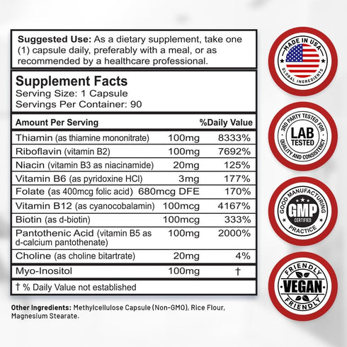 Divine Bounty Super B Complex Vitamins - All B Vitamins Including B12, Support Healthy Energy Metabolism
