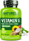 NATURELO Vitamin E - 180 mg (300 IU) Natural Mixed Tocopherols from Organic Whole Foods, 90 Vegan Capsules