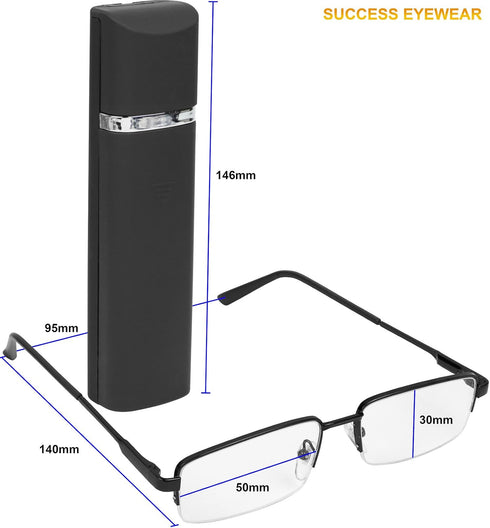 Success Eyewear Reading Glasses 2 Pk, Ultra Thin Lightweight Spring Hinge for Men Women