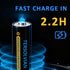 TERSOLVIAN 8 Pack 1.5V 1300mWh 2000+ Rechargeable AAA Batteries Lithium with Fast Charger, Li-ion Triple A Batteries
