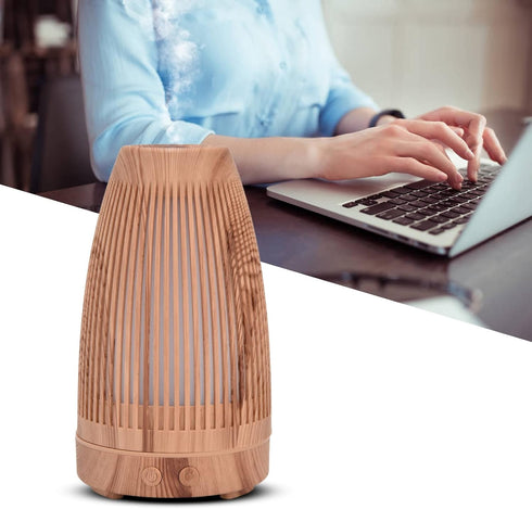 Locadence 100 200ml 7 to Aromatherapy Essential Oil Diffuser, USB Rechargeable LED Colors Wood Grain Humidifier