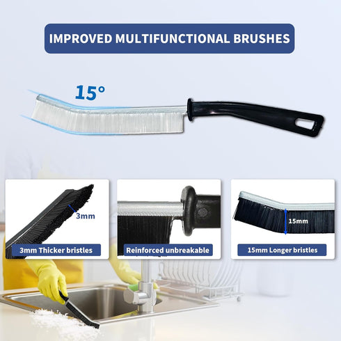 Miccillot 3pcs Crevice Cleaning Brush, Hard-Bristled Gap Scrub Brush, Toilet Gap Cleaning Brush Tool, for Scrub Small
