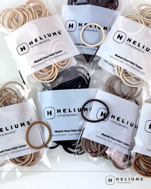 Heliums Small Hair Ties - Light Brown No Damage Mini 1 Inch Reusable Elastics for Thin Hair and Kids