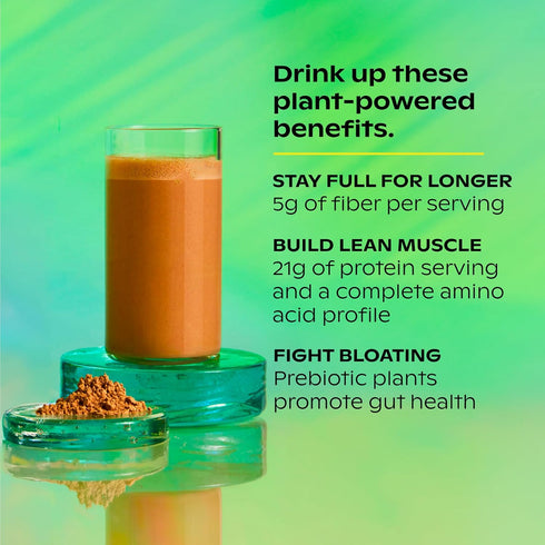 wholier Organic Plant Protein + Prebiotics, 21g Vegan Protein, 5g Fiber, Vanilla Bean
