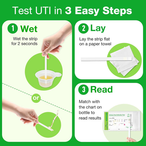 Easy@Home UTI Test Strips: Accurate Urinary Tract Test Kit for Women & Men, Quick Results, OTC Use (5 Pack)