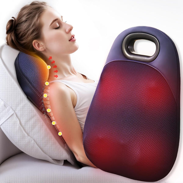 HawuMasseur Shiatsu Neck and Back Massager ,With Heating and Bidirectional Rotation Heads ,4D