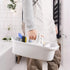 Cleaning Supply Caddy - Divided Tote Basket Bin with Handle for Bathroom, Kitchen, Garden, 2 Pack, White