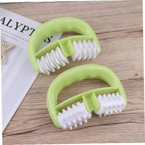 Set 2 of Ergonomic Green Hand Rollers for Muscle Relief and Recovery