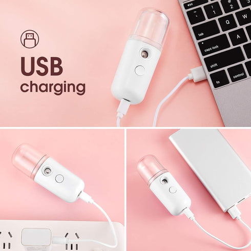 Mudder 4 Pcs Nano Facial Mister Handy Nano Mist Sprayer, Portable Face Steamer for Lash Extensions, Skin Care