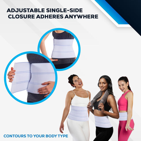 NYOrtho 9" 3-Panel Abdominal Binder, Post-Surgery Compression Belt for Hernia Support, USA