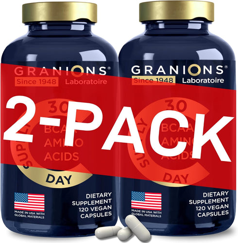 Essential Amino Acids Supplement - Advanced Amino Formula for Men & Women, 240 Vegan BCAA Capsules, All 9 BCAAs EAA