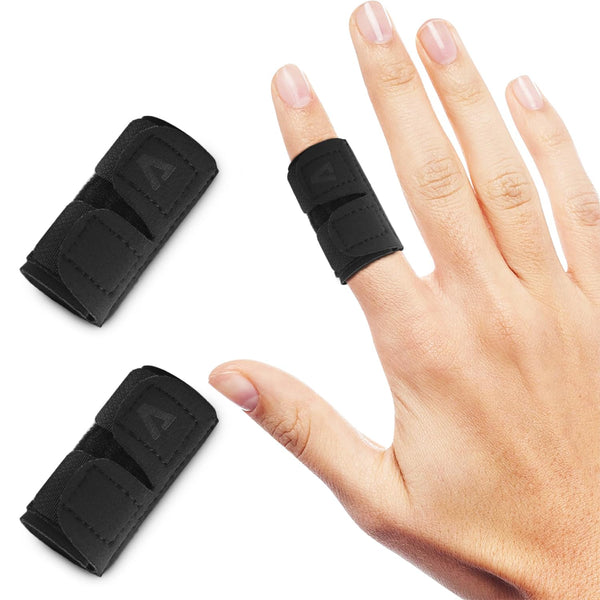 2PCS Finger Splints Finger Sleeves Protectors - Compression Elastic Adjustable Brace Buddy Wraps for Sport