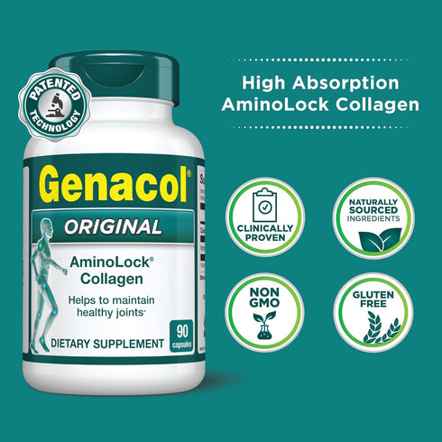 Genacol Original Collagen Supplement, Ultra-Hydrolyzed Collagen Peptides, 90 Capsules for Joint Health