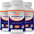 Vitamatic Vitamin D2 60 mcg (2400 IU) - Ergocalciferol, 180 Vegetarian Tablets (Pack of 1) (3 Bottles)