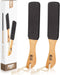 Pumice Stone Foot File (2-Pack), Wooden Handle Scrubber & Callus Remover for Dry Skin and Corns