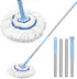 Self Wringing Twist Mop for Floor Cleaning, 18-inch Wide Microfiber Mop, 55 Inches Long Handle, Blue