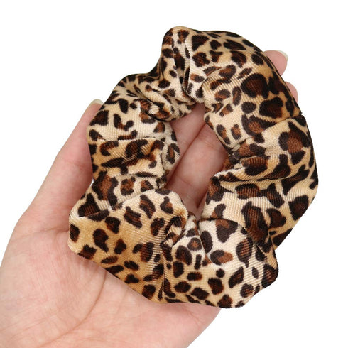 Luckycivia 10 Pcs Leopard Print Scrunchies, Stretch Hair Bands, Hair Ties for Women and Girls