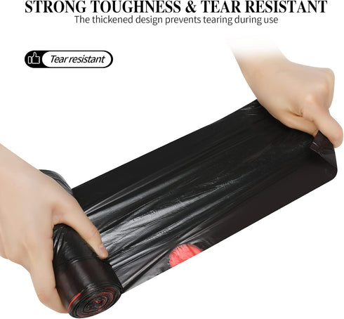 6 Rolls Drawstring Small Trash Bags, 4 Gallon Thicken Garbage Bags, 120 Counts for Kitchen, Bathroom