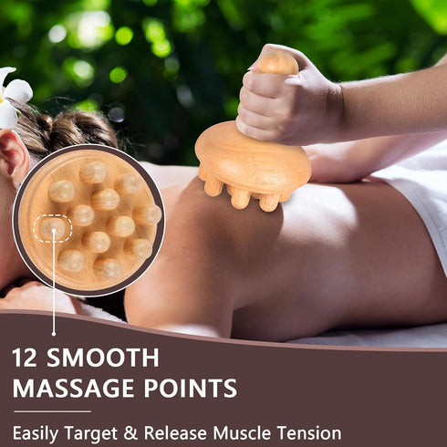 KintKita Wood Therapy Massage Tools, Anti Cellulite Massager Body Scraping Lymphatic Drainage Massager,Trigger Point