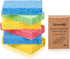 Cellulose Heavy Duty Non-Scratch Kitchen Scrub Sponges, Colorful Compressed Dish Scrubber Sponge, 6pcs for Household,