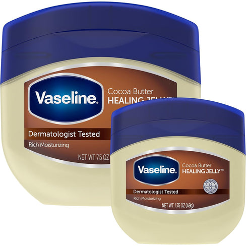 Vaseline Cocoa Butter Healing Jelly Variety Pack, 2 Sizes (7.5 Oz &