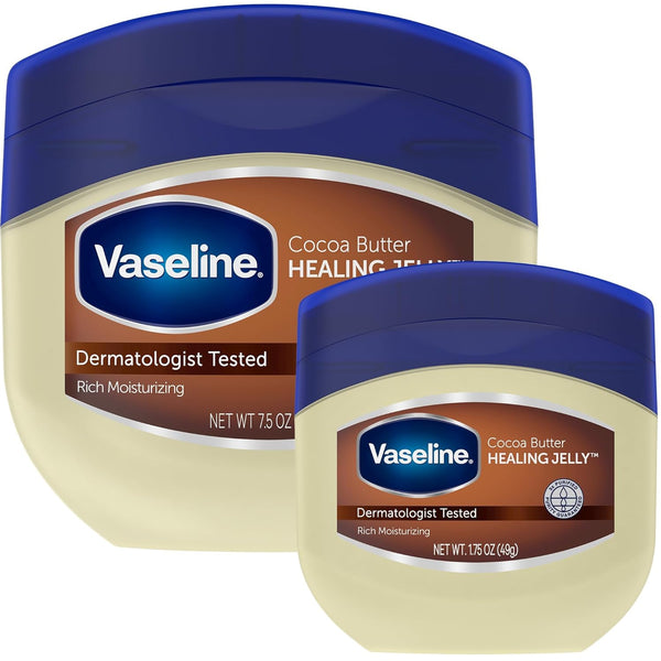Vaseline Cocoa Butter Healing Jelly Variety Pack, 2 Sizes (7.5 Oz &