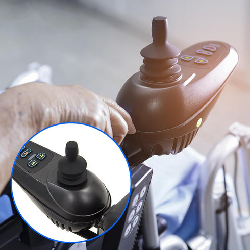 Trinkrittey 4 Pcs Wheelchair Joystick Button Cap Joystick Controller Knob and Gaiter Black Wheelchair Accessories