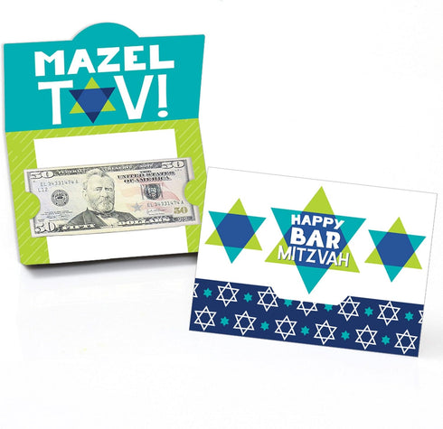 Big Dot of Happiness Blue Bar Mitzvah - Boy Party Money and