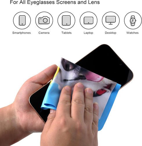 SEIBER 6x7in Glasses Cleaning Cloth for Eyeglasses - Multicolor Eyeglass Clean Cloths - Lens Cleaning Cloth for Camera