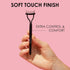 JAPONESQUE Velvet Touch Lash Separator - Eyelash Comb Tool, Remove Mascara Clumps, Arc Lash Brush (Black)