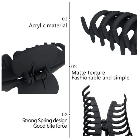 OWIIZI Hair Clip, 4.3" Matte Large Non-Slip Ponytail Jaw Barrette, Strong Hold Banana Claw Clips for Long Thick Hair