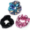Shiny Scrunchies Metallic Hair Bands Elastic Hair Ties Set, Glitter Ponytail Holder for Women (Set of 2)