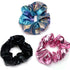 Shiny Scrunchies Metallic Hair Bands Elastic Hair Ties Set, Glitter Ponytail Holder for Women (Set of 2)