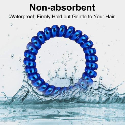JessLab Spiral Hair Ties - 10 Pcs Traceless Plastic Coil Hair Accessories for Girls Women