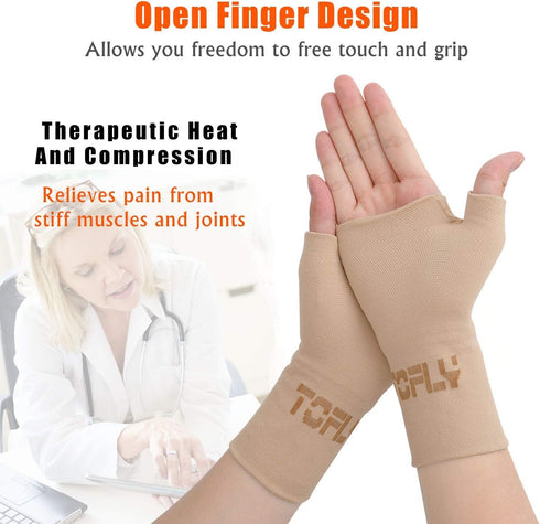 Compression Wrist Sleeves with Thumb Support for Joint Pain, Tendonitis, Sprain, Hand Instability
