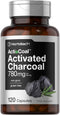 Horbaach Charcoal Pills 780mg | 120 Capsules | Activated Charcoal from Coconut Shells, Non-GMO, Gluten Free