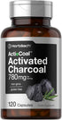 Horbaach Charcoal Pills 780mg | 120 Capsules | Activated Charcoal from Coconut Shells, Non-GMO, Gluten Free